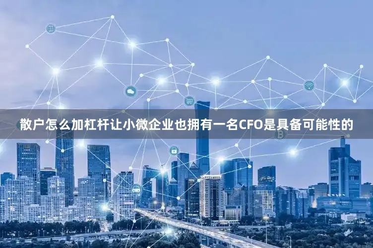 散户怎么加杠杆让小微企业也拥有一名CFO是具备可能性的